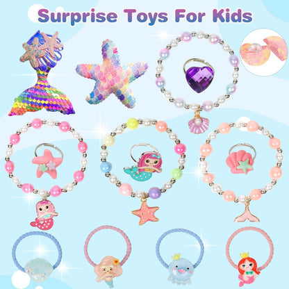 12-Piece Girls Bath Bombs with Toys Inside – Mermaid Princess Surprise Jewelry Set for Kids, Natural Fizzing Bath Fizzies, Birthday Gift or Stocking Stuffer Avelisse