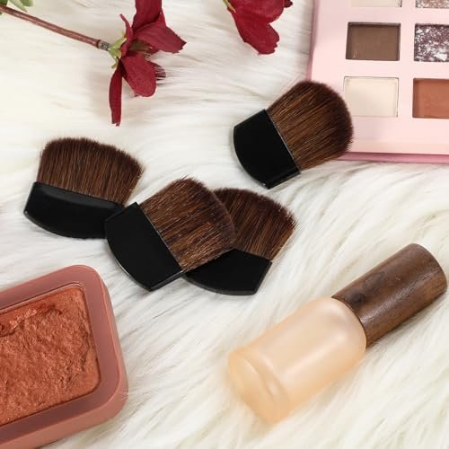 Mini Powder Blush Brush Set of 4 – Travel-Friendly Synthetic Makeup Brushes for Cheeks, Loose Powder, and Blush Application - görsel 10