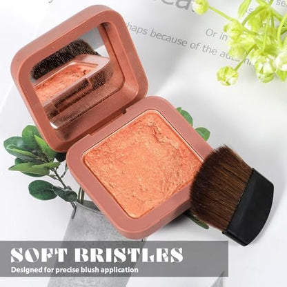 Mini Powder Blush Brush Set of 4 – Travel-Friendly Synthetic Makeup Brushes for Cheeks, Loose Powder, and Blush Application