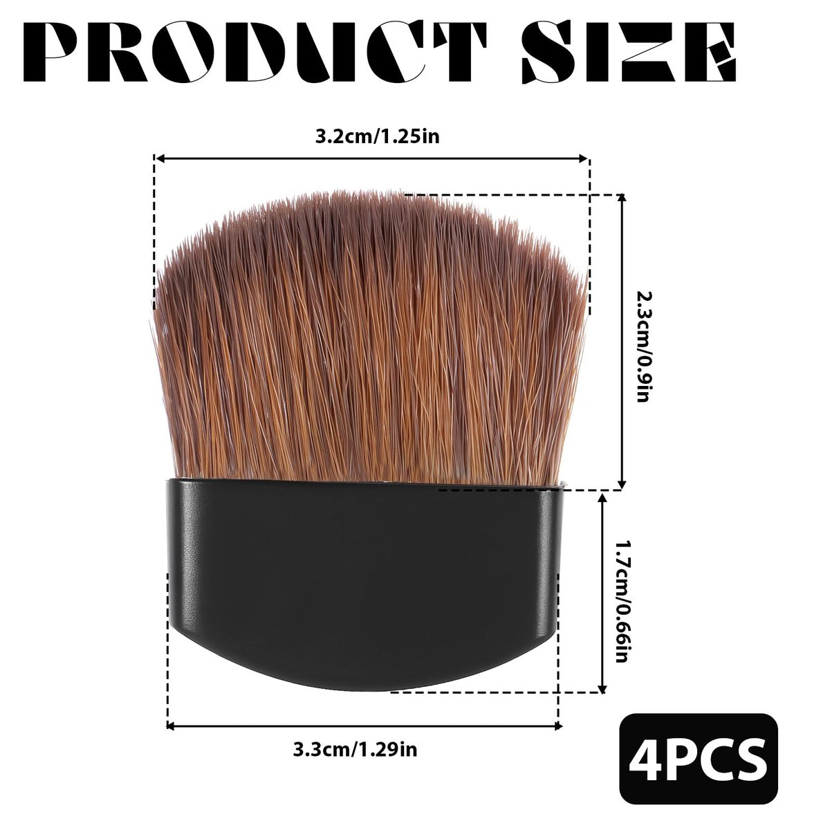 Mini Powder Blush Brush Set of 4 – Travel-Friendly Synthetic Makeup Brushes for Cheeks, Loose Powder, and Blush Application - görsel 3