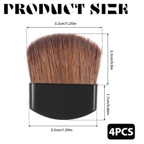 Mini Powder Blush Brush Set of 4 – Travel-Friendly Synthetic Makeup Brushes for Cheeks, Loose Powder, and Blush Application - görsel 4