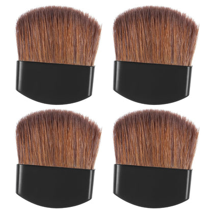 Mini Powder Blush Brush Set of 4 – Travel-Friendly Synthetic Makeup Brushes for Cheeks, Loose Powder, and Blush Application
