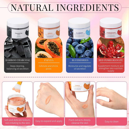 Viozakanry 96-Piece Face Mask Set with Hydrating Peel-Off Masks, Clay Masks, Under-Eye Patches, Mask Brush & Headband – Suitable for Sensitive Skin
