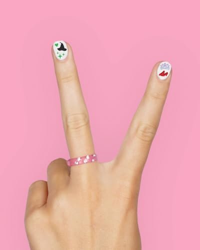 xo, Fetti Pink + Green Witch Nail Stickers - 604 pcs. | Birthday Decorations, Cute Girl Party Favor, Manicure Accessory, Kids Wizard Supplies