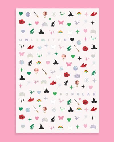 xo, Fetti Pink + Green Witch Nail Stickers - 604 pcs. | Birthday Decorations, Cute Girl Party Favor, Manicure Accessory, Kids Wizard Supplies - görsel 11