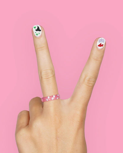 xo, Fetti Pink + Green Witch Nail Stickers - 604 pcs. | Birthday Decorations, Cute Girl Party Favor, Manicure Accessory, Kids Wizard Supplies