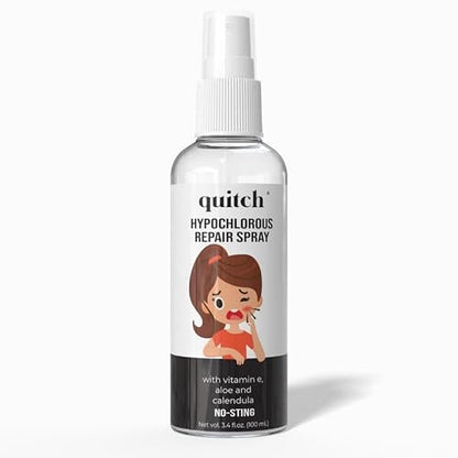 quitch Hypochlorous Acid Spray - Face & Body Acne Wash, Skin Repair, First Aid Cleanser, Travel Size 3.4 Fl Oz