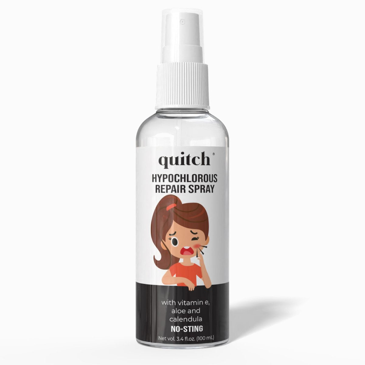 quitch Hypochlorous Acid Spray - Face & Body Acne Wash, Skin Repair, First Aid Cleanser, Travel Size 3.4 Fl Oz - görsel 1