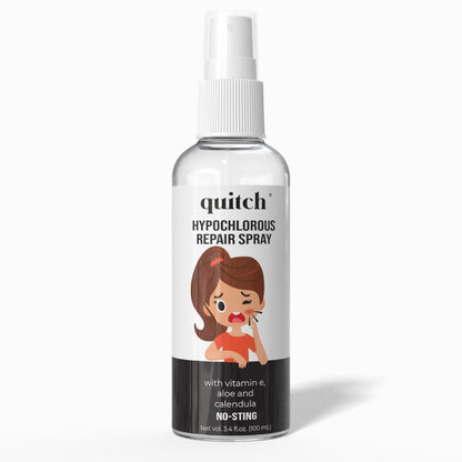 quitch Hypochlorous Acid Spray - Face & Body Acne Wash, Skin Repair, First Aid Cleanser, Travel Size 3.4 Fl Oz