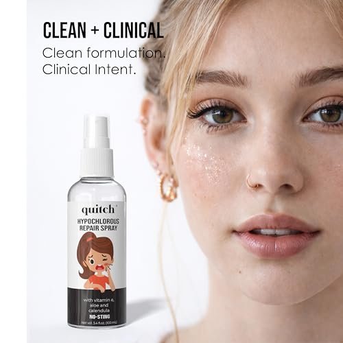 quitch Hypochlorous Acid Spray - Face & Body Acne Wash, Skin Repair, First Aid Cleanser, Travel Size 3.4 Fl Oz - görsel 4