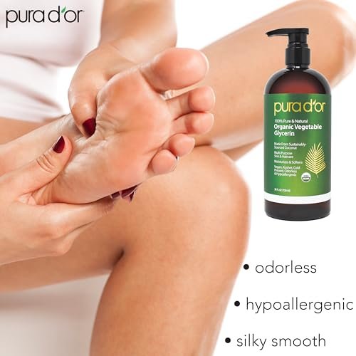 PURA D'OR 24 Oz Organic Vegetable Glycerin - Derived From Coconut - Clear & Odorless - 100% Pure Premium Grade, Non-GMO, Kosher, Vegan, Cold Pressed - DIY Skin Care Base for Hair & Body - görsel 6