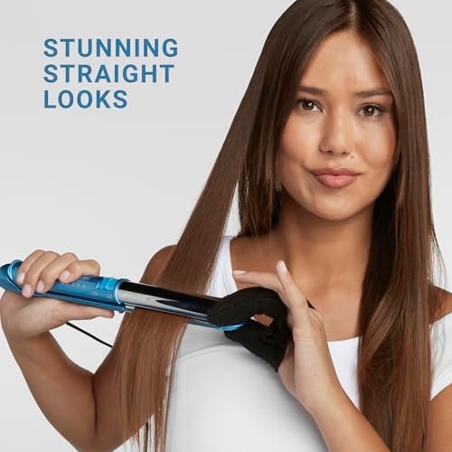 BaBylissPRO 1" Ultra-Sleek Stainless Steel Styling Iron – 3-in-1 Hair Straightener, Waver & Curling Tool with Nano Titanium | Blue Avelisse