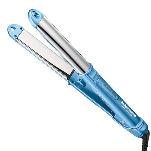 BaBylissPRO 1" Ultra-Sleek Stainless Steel Styling Iron – 3-in-1 Hair Straightener, Waver & Curling Tool with Nano Titanium | Blue Avelisse