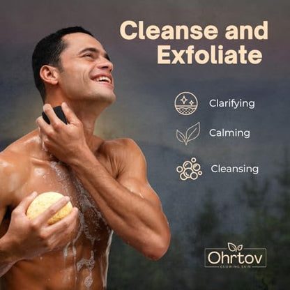 Ohrtov Pine Tar Soap Bar – Natural Face & Body Wash for Acne, Eczema, Psoriasis & Itch Relief with Activated Charcoal & Colloidal Oatmeal – 5 oz, Made in USA