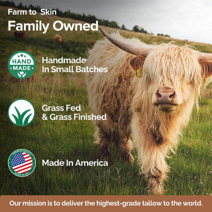Cinder Brands 100% Grass-Fed Suet Beef Tallow and Manuka Honey Balm - Natural Moisturizer Cream with Vitamin E Oil for Face & Body, Eczema Relief for Dry Skin, Pure Tallow Face Moisturizer for Sensitive Skin (4 Fl Oz) Avelisse