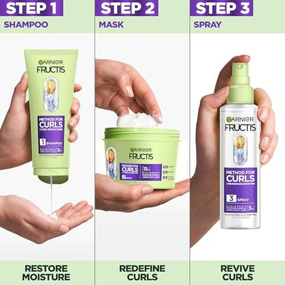 Garnier Fructis Method for Curls Moisture Filling Hair Mask for Curly Hair with Hyaluronic Moisture Complex, 12.5 fl oz Avelisse