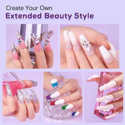 Beginners Nail Kit Acrylic Set: Professional Ultra-fine Acrylic Powder Kit with Everything - Starter Set with 600 Nail Tips, Glitter Powder, Nail Glue & Remover - Nail Art Supplies for DIY Home Salon Avelisse