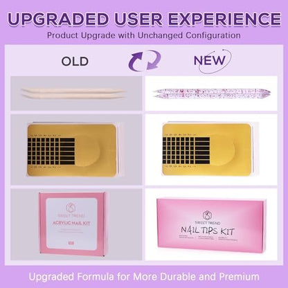 Beginners Nail Kit Acrylic Set: Professional Ultra-fine Acrylic Powder Kit with Everything - Starter Set with 600 Nail Tips, Glitter Powder, Nail Glue & Remover - Nail Art Supplies for DIY Home Salon Avelisse