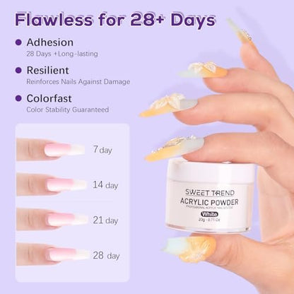 Beginners Nail Kit Acrylic Set: Professional Ultra-fine Acrylic Powder Kit with Everything - Starter Set with 600 Nail Tips, Glitter Powder, Nail Glue & Remover - Nail Art Supplies for DIY Home Salon Avelisse