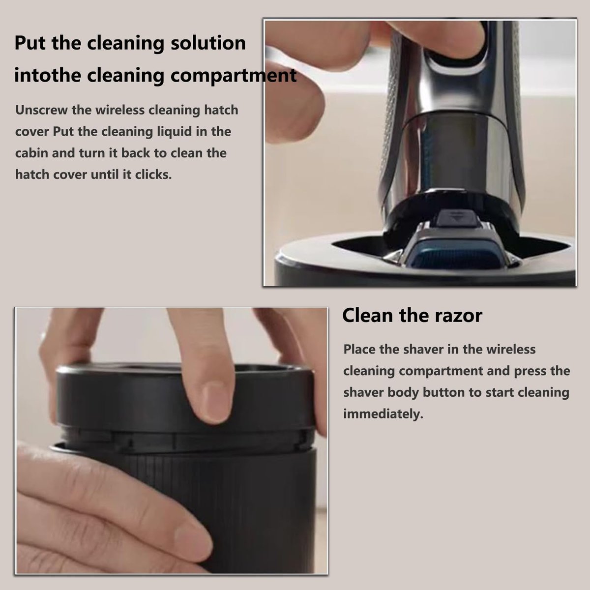 Replacement Quick Cleaning Pod Compatible with Philips Norelco 2nd Generation Series 7000, 9000, and 5000 Angular Polygon Shavers Avelisse