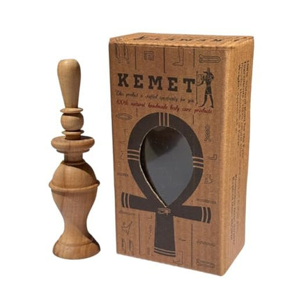 HARRAZ Kemet 100% Natural Egyptian Eyeliner Powder - Handmade Black Kohl with Pharaoh Packaging, 0.2 oz Avelisse