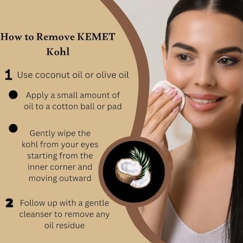 HARRAZ Kemet 100% Natural Egyptian Eyeliner Powder - Handmade Black Kohl with Pharaoh Packaging, 0.2 oz Avelisse