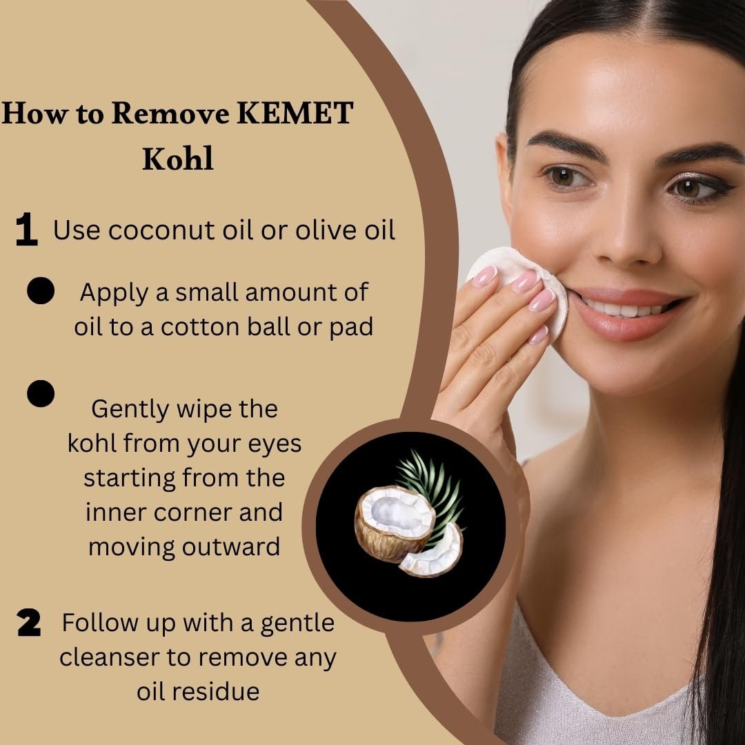 HARRAZ Kemet 100% Natural Egyptian Eyeliner Powder - Handmade Black Kohl with Pharaoh Packaging, 0.2 oz Avelisse