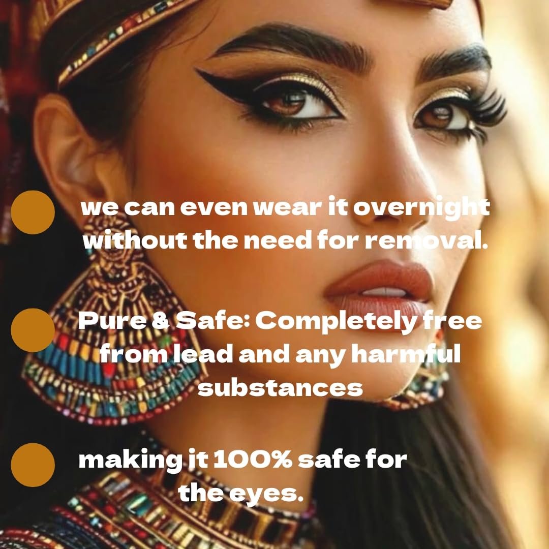 HARRAZ Kemet 100% Natural Egyptian Eyeliner Powder - Handmade Black Kohl with Pharaoh Packaging, 0.2 oz Avelisse