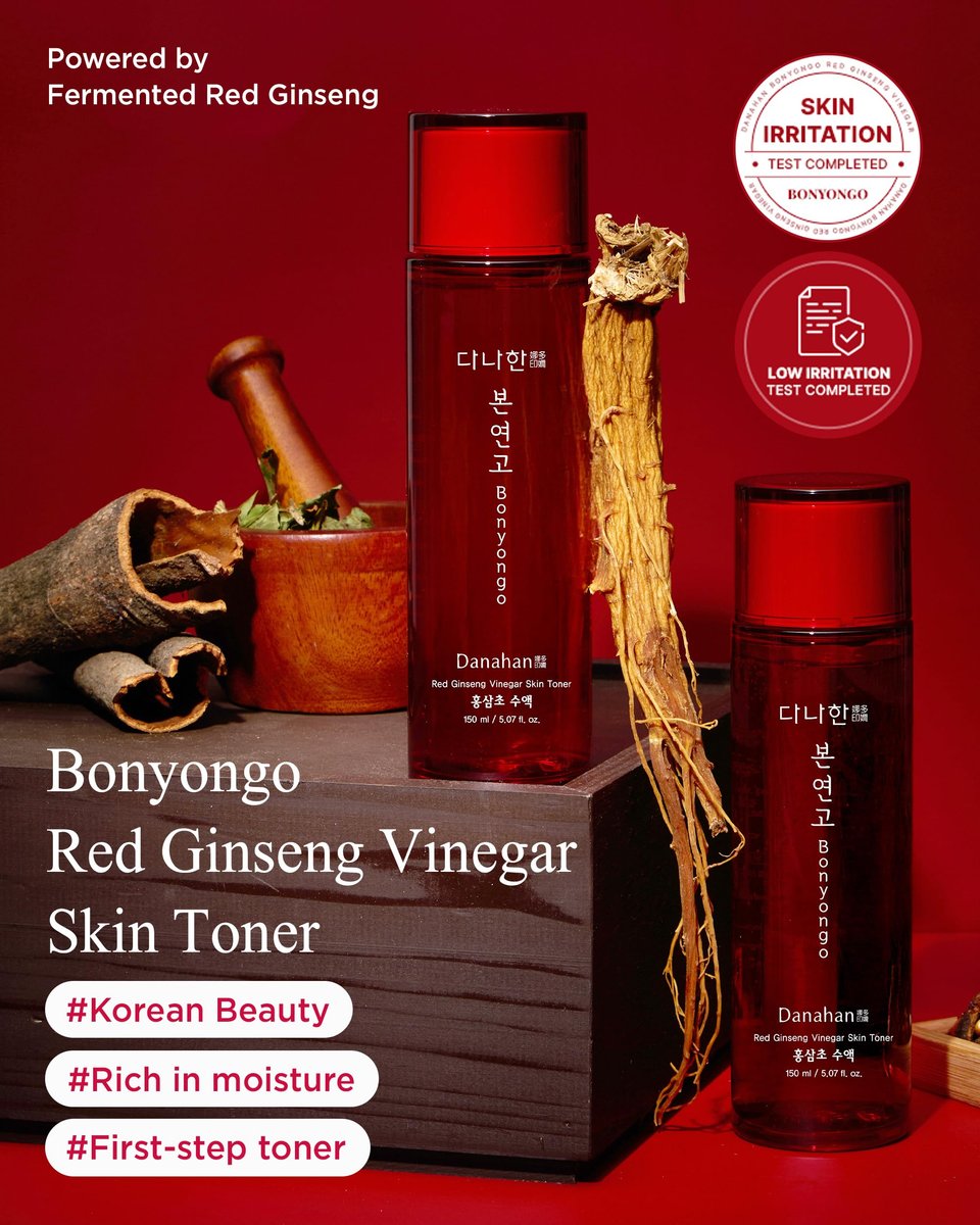 DANAHAN Bonyongo Red Ginseng Vinegar Toner – Rich Essence Toner for Dry & Mature Skin | 6-Year Fermented Ginseng for Anti-Aging & pH Balance | Korean Hanbang Skincare, 5.07 fl oz Avelisse