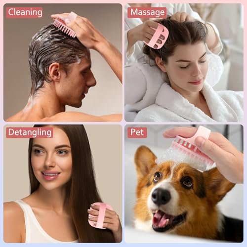 DUAIU Hair Oil Applicator with Continuous Spray Bottle & Scalp Massager – Silicone Root Comb, Shampoo Brush & Mister for Hair Dye & Care (Pink) - görsel 13