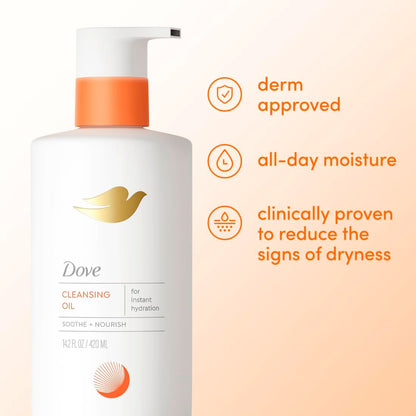 Dove Shower Body Oil Wash for Women - Ultra-Moisturizing Feminine Wash for Dry & Itchy Skin, 14.2 oz