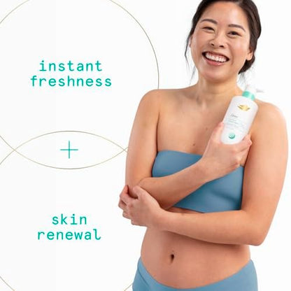 Dove Glycolic Serum Body Wash for Women - Skin Renewal, Hydration & Odor Control, Fresh Water Lily Scent, 14.2 oz