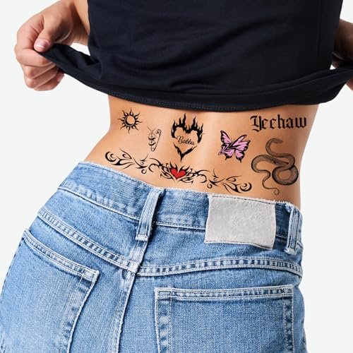 Qpout No Regrets Temporary Tattoo - 4 Sheets Barbed Wire Neck Tattoos for Halloween Party Costume Ball Cosplay Supplies - görsel 6