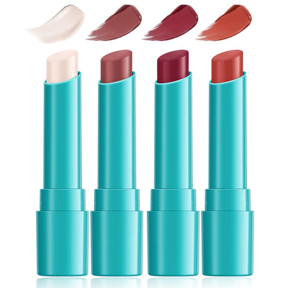 Loobexery 4-Piece Hydrating Lip Tint Set - Moisturizing Tinted Lip Balm with Vitamin E, Long-Lasting Waterproof Lip Gloss, Non-Stick Cup Lip Stain (01#) Avelisse