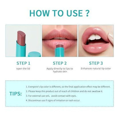 Loobexery 4-Piece Hydrating Lip Tint Set - Moisturizing Tinted Lip Balm with Vitamin E, Long-Lasting Waterproof Lip Gloss, Non-Stick Cup Lip Stain (01#) Avelisse