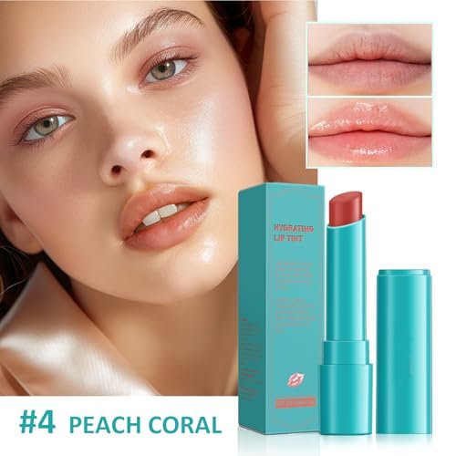 Loobexery 4-Piece Hydrating Lip Tint Set - Moisturizing Tinted Lip Balm with Vitamin E, Long-Lasting Waterproof Lip Gloss, Non-Stick Cup Lip Stain (01#) Avelisse