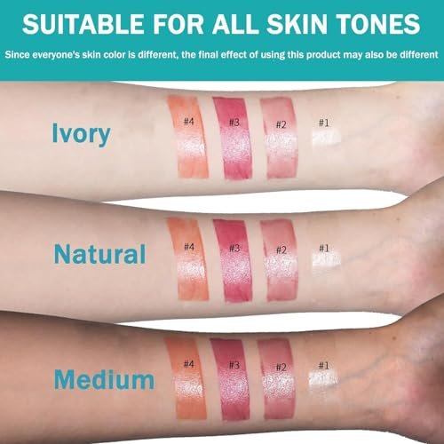 Loobexery 4-Piece Hydrating Lip Tint Set - Moisturizing Tinted Lip Balm with Vitamin E, Long-Lasting Waterproof Lip Gloss, Non-Stick Cup Lip Stain (01#) Avelisse