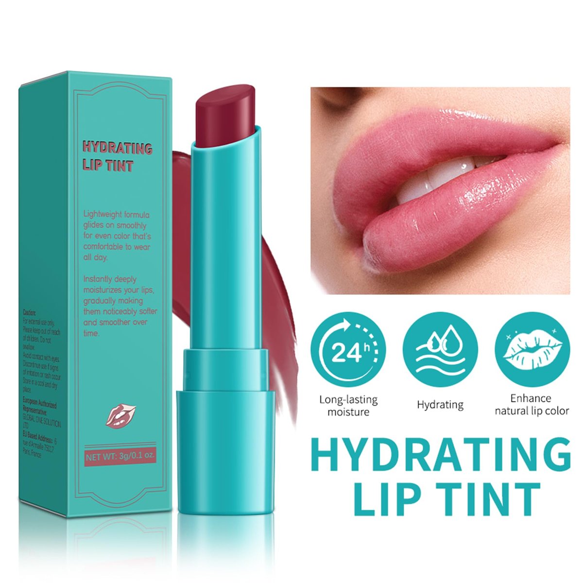 Loobexery 4-Piece Hydrating Lip Tint Set - Moisturizing Tinted Lip Balm with Vitamin E, Long-Lasting Waterproof Lip Gloss, Non-Stick Cup Lip Stain (01#) Avelisse
