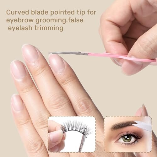 KINGMAS 10-Piece Tweezers Set for Women: Precision Eyebrow Tweezers with Curved Scissor, Razor, and Travel Case - görsel 12