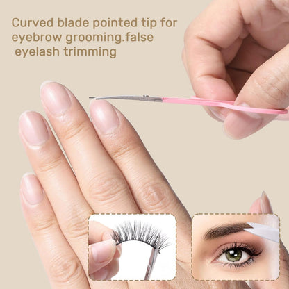 KINGMAS 10-Piece Tweezers Set for Women: Precision Eyebrow Tweezers with Curved Scissor, Razor, and Travel Case
