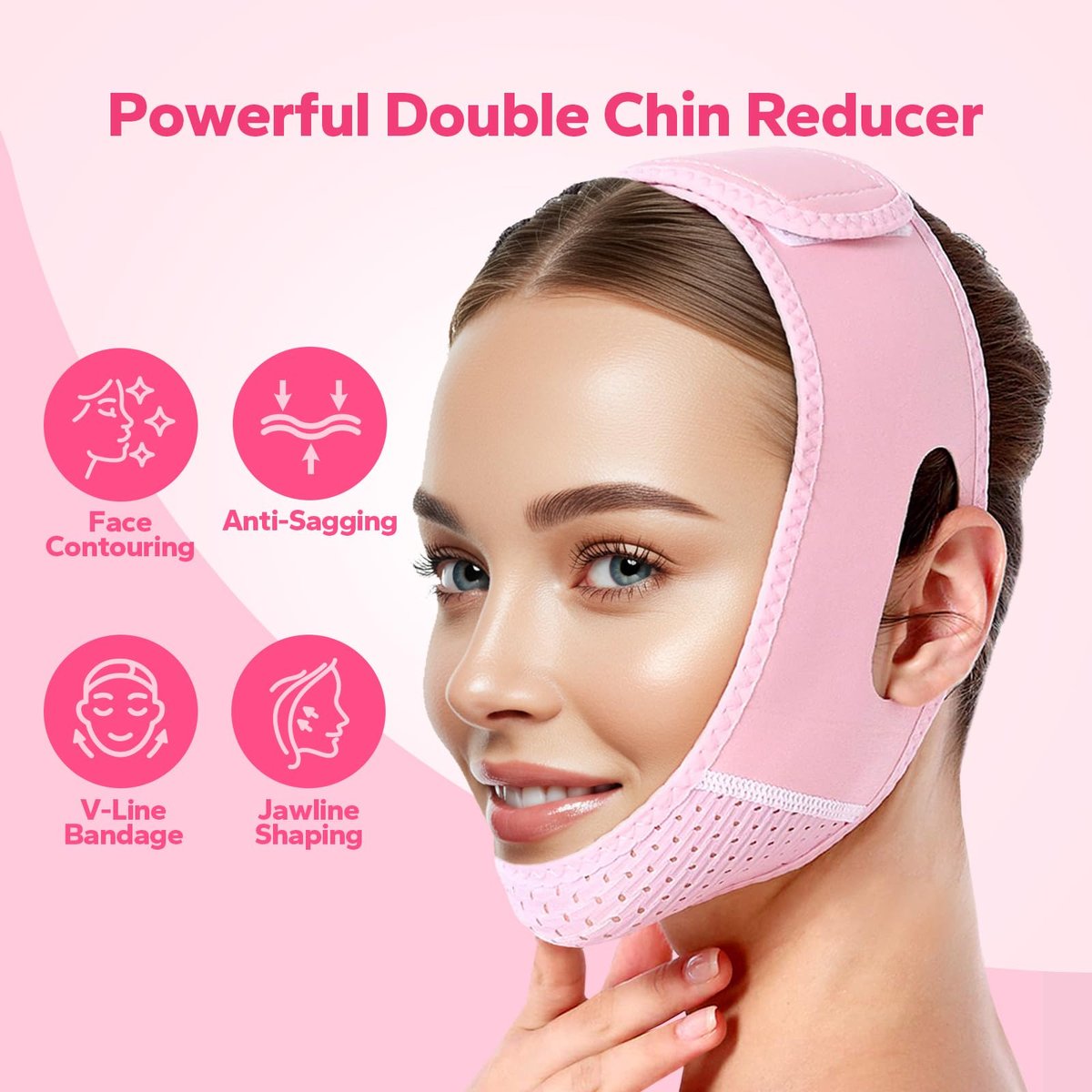 FairyFace V-Face Slimming Strap - Reusable Chin Strap for Sleeping, V Line Lifting Mask, Double Chin Reducer - görsel 5