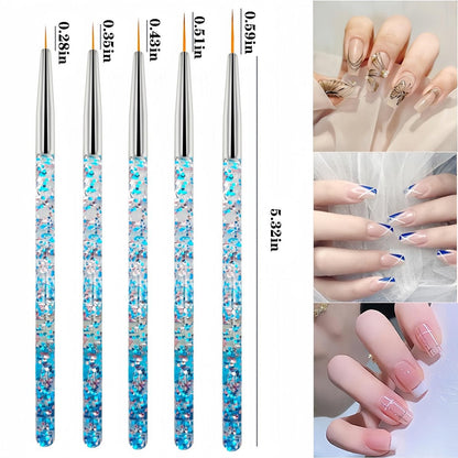 HomTop Nail Art Tool Set - 5 Dotting Tools & 5 Nail Liner Brushes for Salon, Professionals & Beginners