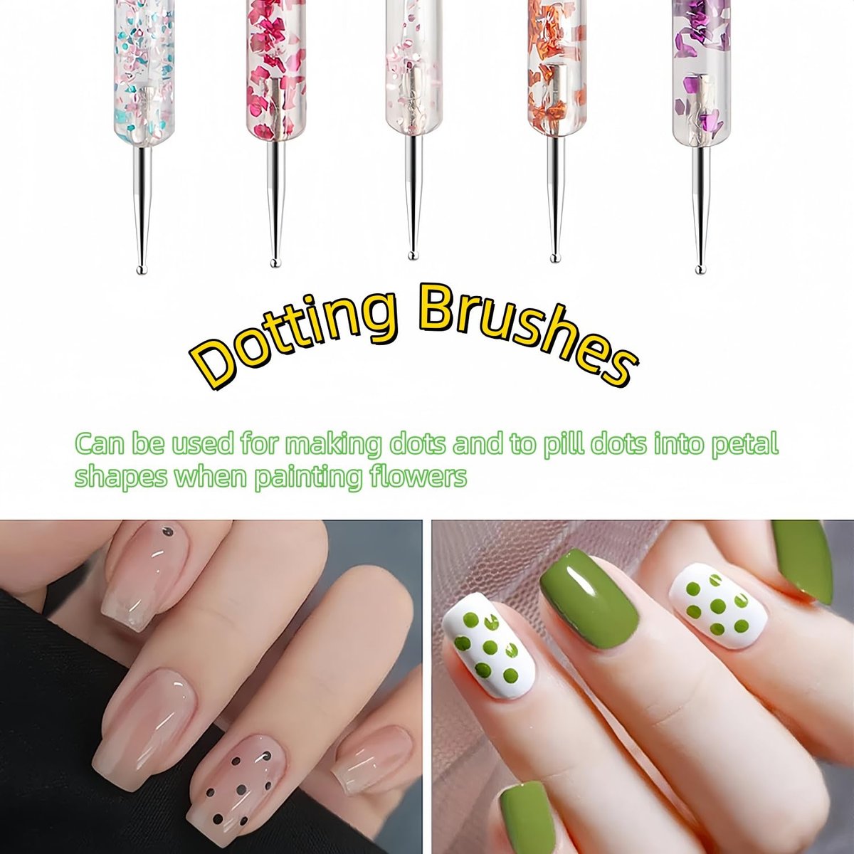 HomTop Nail Art Tool Set - 5 Dotting Tools & 5 Nail Liner Brushes for Salon, Professionals & Beginners - görsel 7