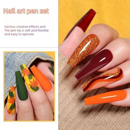 HomTop Nail Art Tool Set - 5 Dotting Tools & 5 Nail Liner Brushes for Salon, Professionals & Beginners