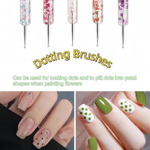 HomTop Nail Art Tool Set - 5 Dotting Tools & 5 Nail Liner Brushes for Salon, Professionals & Beginners - görsel 8