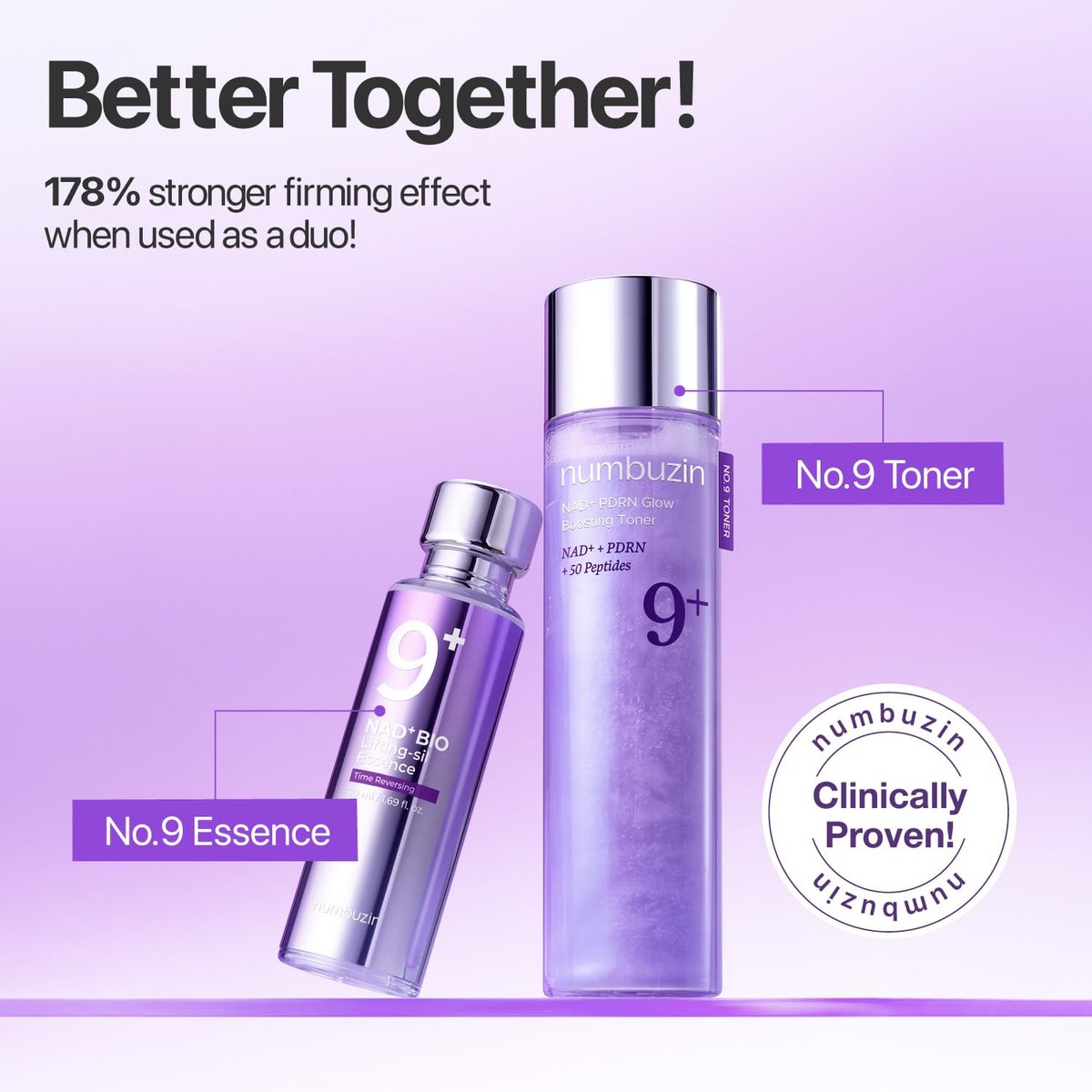 numbuzin No.9 NAD+ Salmon PDRN Glow Boosting Toner - Hydrating & Firming Korean Toner for Wrinkles, Fine Lines & Dull Skin, Peptides & Salmon PDRN for Radiance, 5.07 fl oz Avelisse