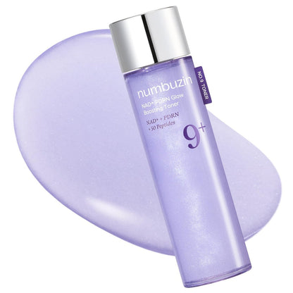 numbuzin No.9 NAD+ Salmon PDRN Glow Boosting Toner - Hydrating & Firming Korean Toner for Wrinkles, Fine Lines & Dull Skin, Peptides & Salmon PDRN for Radiance, 5.07 fl oz Avelisse