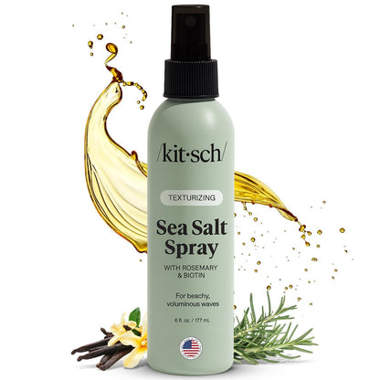 Kitsch Sea Salt Spray for Natural Curls & Beach Waves | Rosemary, Biotin, Magnesium | Texturizing Hair Spray for Men and Women | 177 mL Avelisse