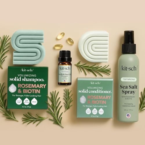 Kitsch Sea Salt Spray for Natural Curls & Beach Waves | Rosemary, Biotin, Magnesium | Texturizing Hair Spray for Men and Women | 177 mL Avelisse