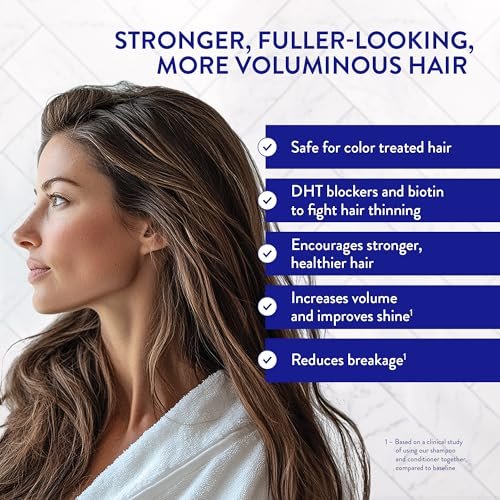 Routine Wellness Shampoo and Conditioner Set with Hair Serum for Thinning Hair - DHT Blocker for Women & Men - Color Safe Hair Loss Shampoo for Healthier Hair - Coconut & Vanilla Scent - 9.67 Fl Oz Each (3-Piece Set) Avelisse